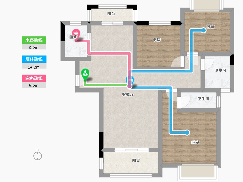 江西省-上饶市-绿野·幸福里-70.00-户型库-动静线