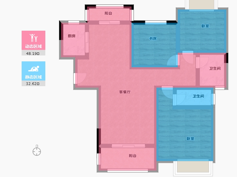 江西省-上饶市-绿野·幸福里-70.00-户型库-动静分区