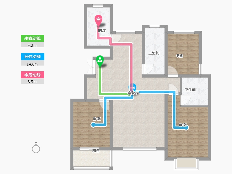 河北省-承德市-航顺·香泉左岸-110.00-户型库-动静线