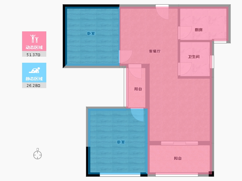 江西省-上饶市-汇成·凡尔赛-69.47-户型库-动静分区