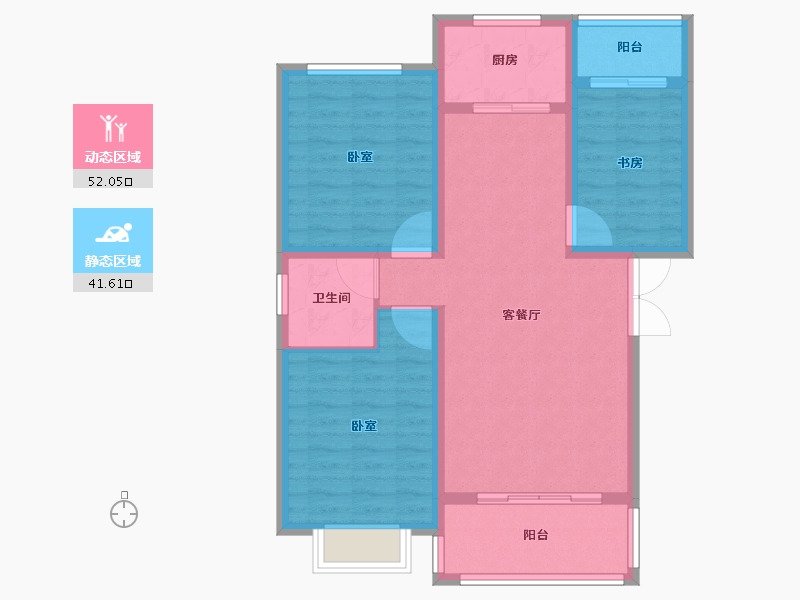 安徽省-黄山市-文庭雅苑-84.00-户型库-动静分区