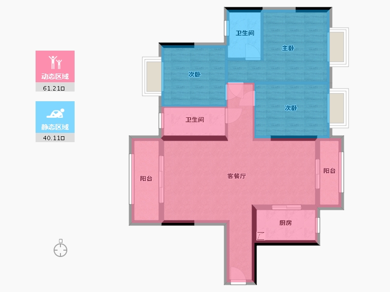 广东省-阳江市-佳兆业伴山溪谷-90.43-户型库-动静分区