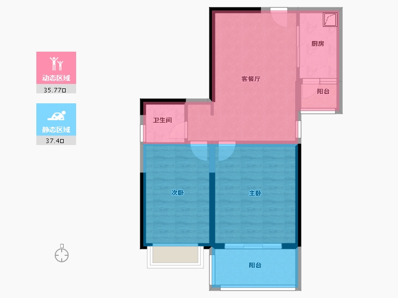 江苏省-无锡市-蔚蓝滨江-65.00-户型库-动静分区