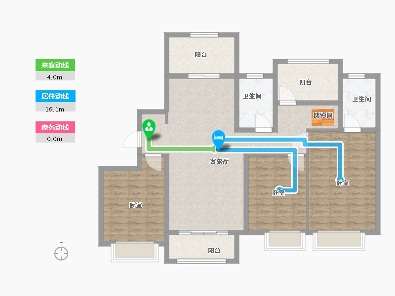 江苏省-扬州市-万科金域华府-115.00-户型库-动静线