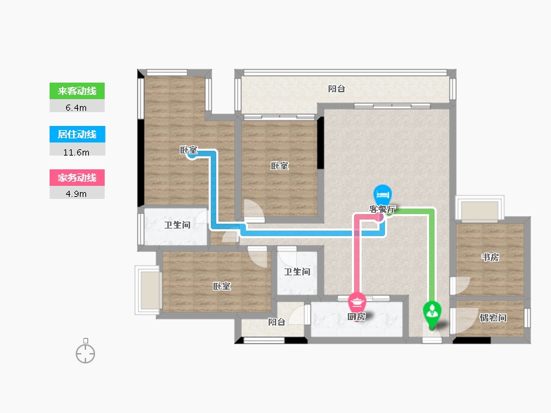 四川省-内江市-世纪滨江4期-124.00-户型库-动静线