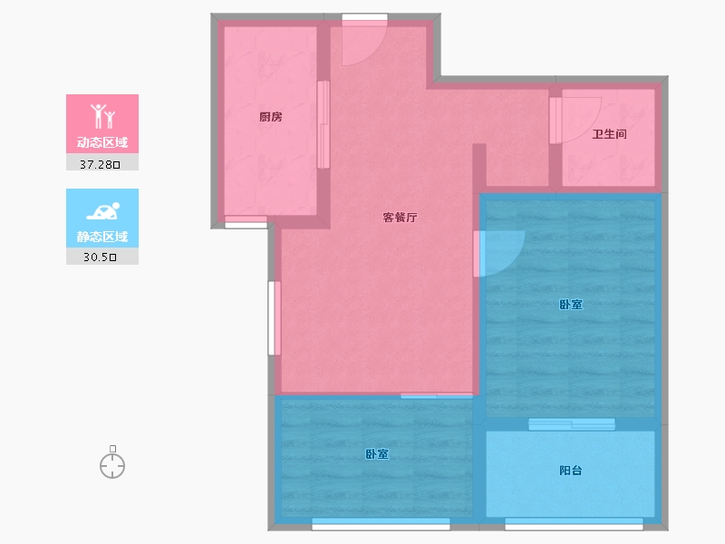 山东省-潍坊市-中和香槟花园-60.00-户型库-动静分区