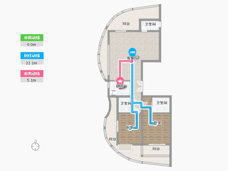 浙江省-湖州市-九月洋房-127.18-户型库-动静线