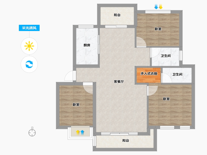 安徽省-滁州市-祥生艺境山城-84.19-户型库-采光通风