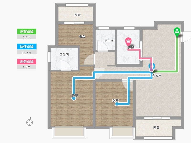 江苏省-扬州市-万科金域华府-98.00-户型库-动静线