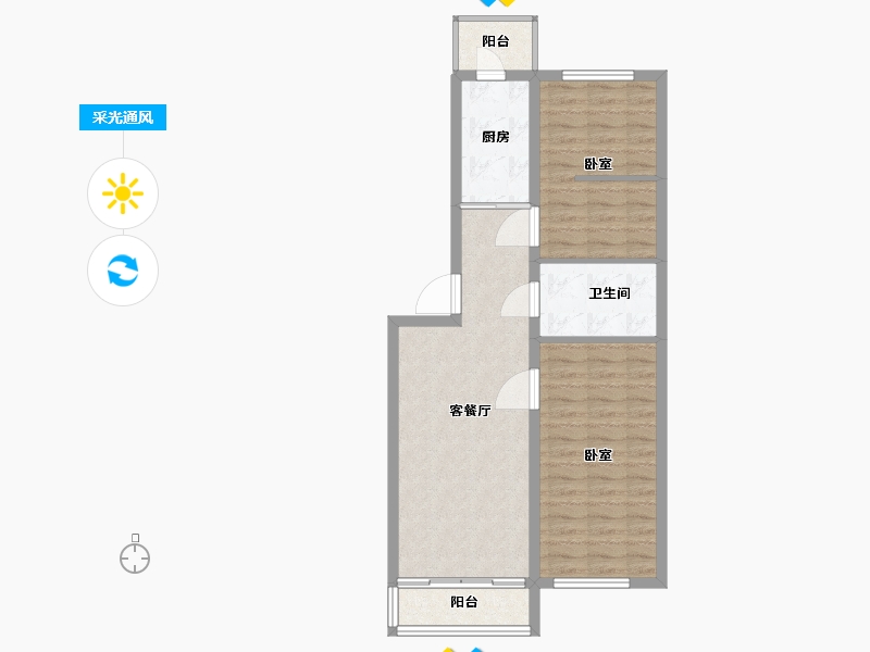 山西省-大同市-文苑华庭-72.00-户型库-采光通风