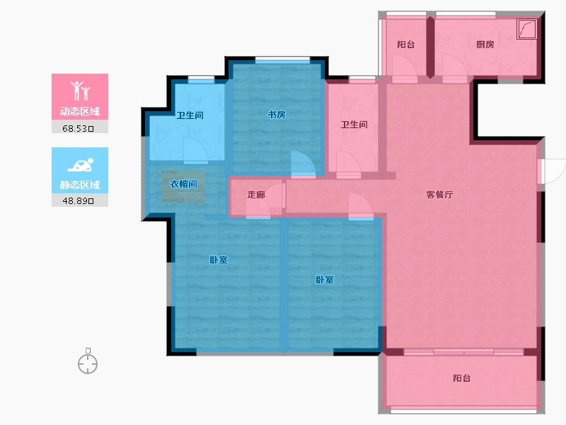 江苏省-镇江市-中南·名人府-103.89-户型库-动静分区