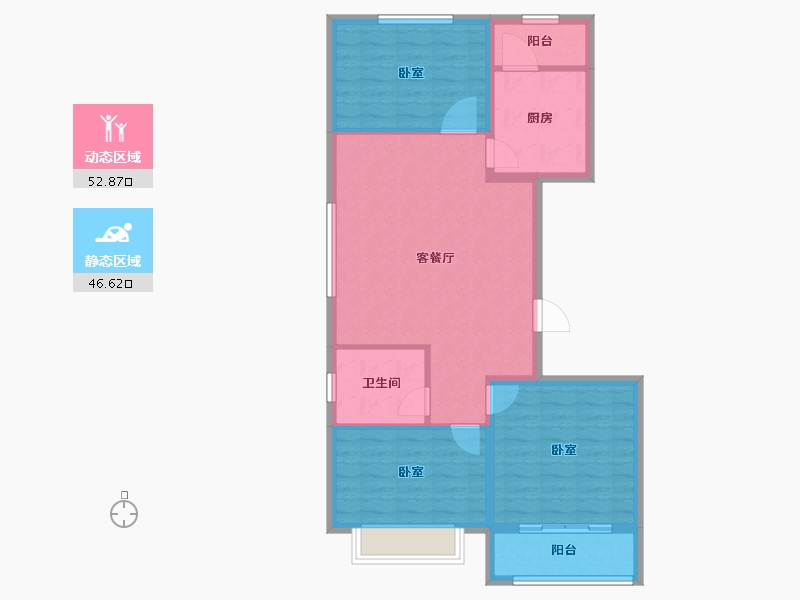 山东省-潍坊市-益新苑-90.00-户型库-动静分区