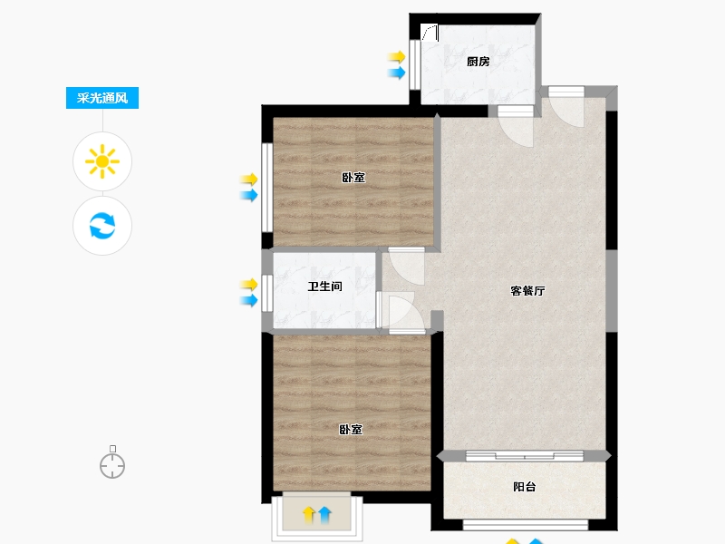 湖南省-常德市-天源星城-64.33-户型库-采光通风