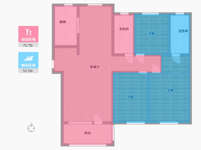 山东省-淄博市-方正·凤凰国际-112.00-户型库-动静分区