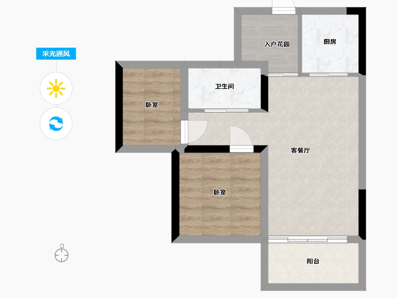 广东省-肇庆市-太和公馆-48.73-户型库-采光通风