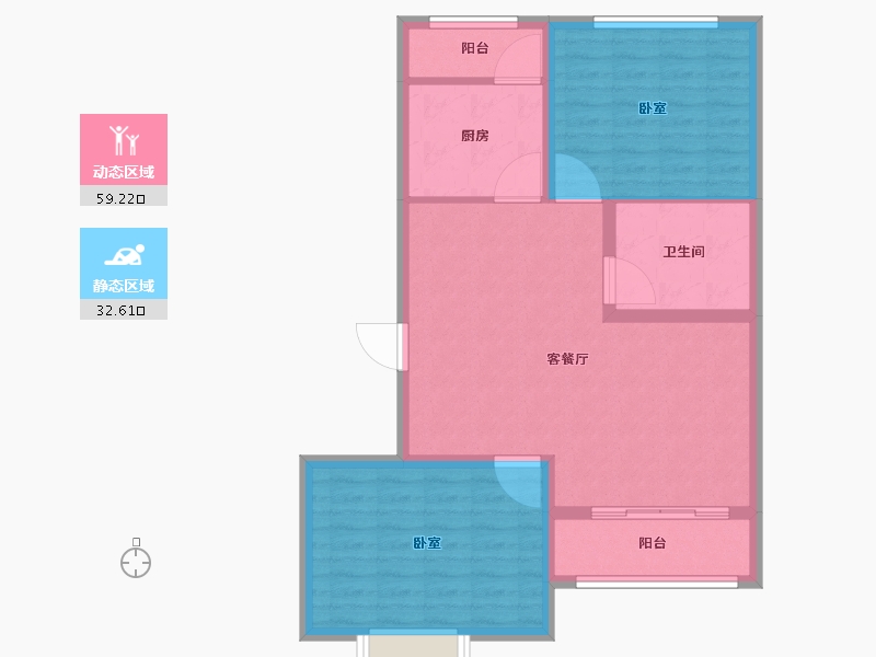 山东省-潍坊市-益新苑-83.00-户型库-动静分区