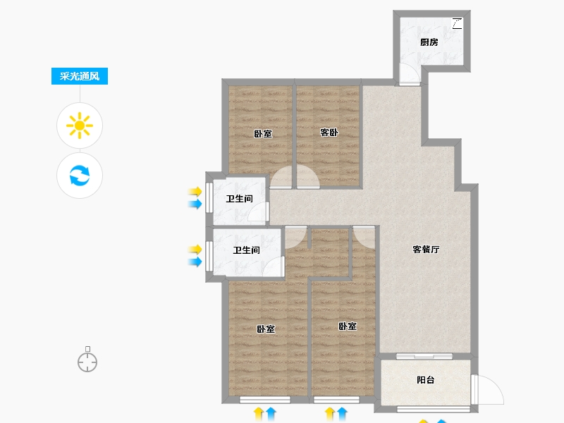 福建省-三明市-学府壹号-100.00-户型库-采光通风