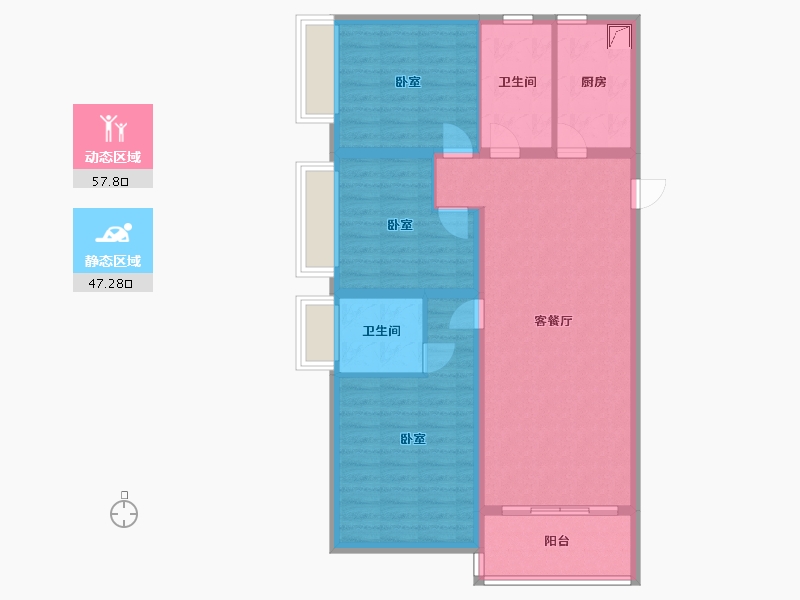 河北省-承德市-长瑞锦城-94.30-户型库-动静分区