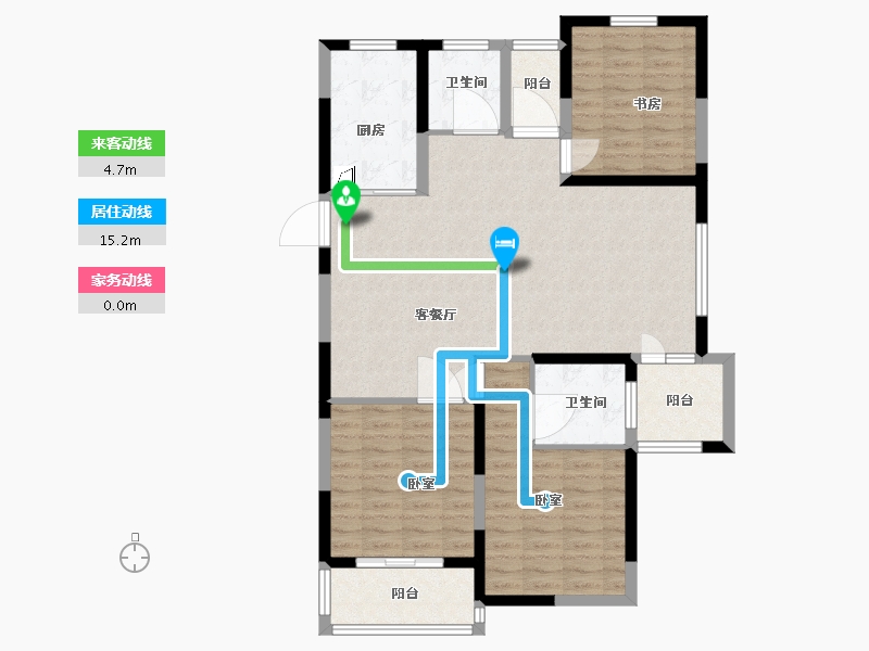 江苏省-泰州市-阳光瑞城-106.29-户型库-动静线