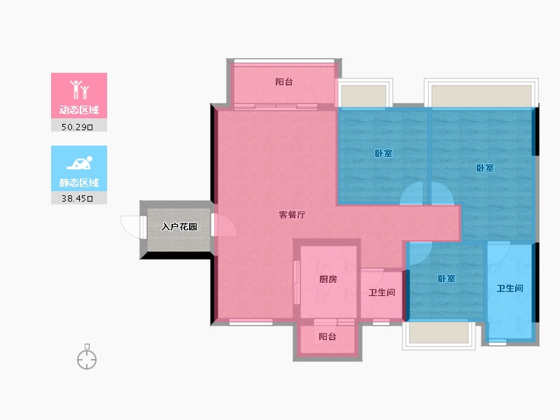 贵州省-遵义市-美的城-83.29-户型库-动静分区