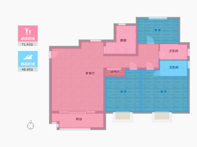 山东省-日照市-浮来春公馆-108.30-户型库-动静分区