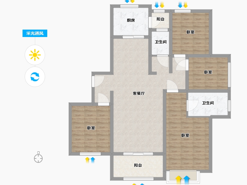 山东省-日照市-浮来春公馆-112.01-户型库-采光通风