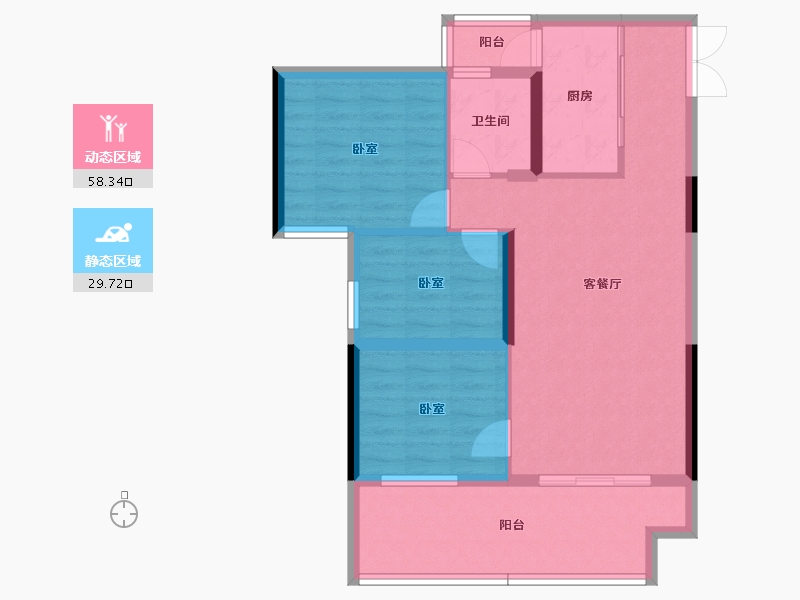 贵州省-毕节市-汇金时代-78.86-户型库-动静分区