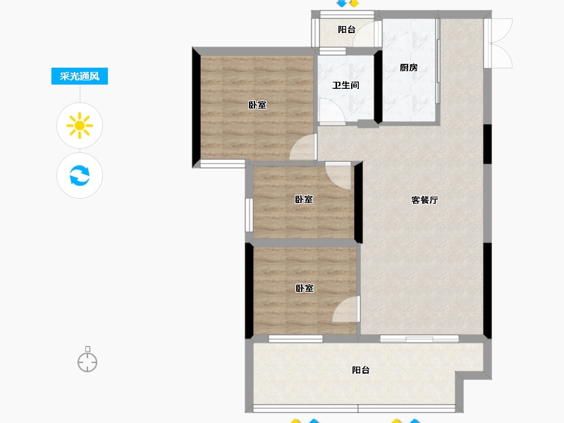 贵州省-毕节市-汇金时代-78.86-户型库-采光通风