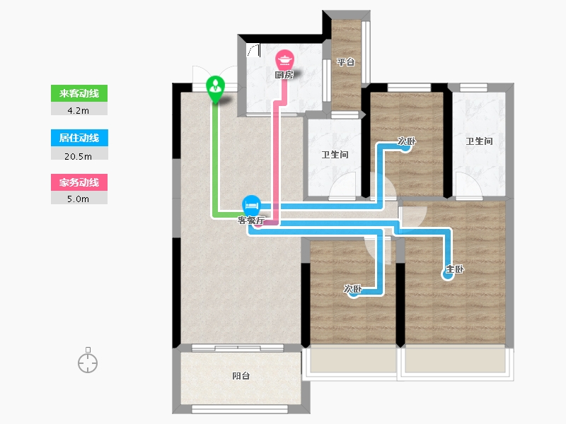 湖北省-十堰市-汉成世家-76.92-户型库-动静线