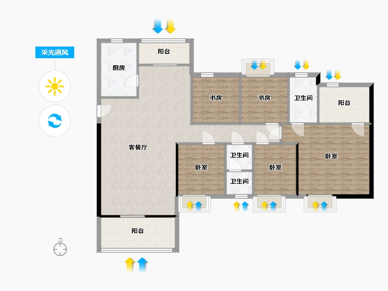 广东省-深圳市-淘金山湖景花园-139.27-户型库-采光通风