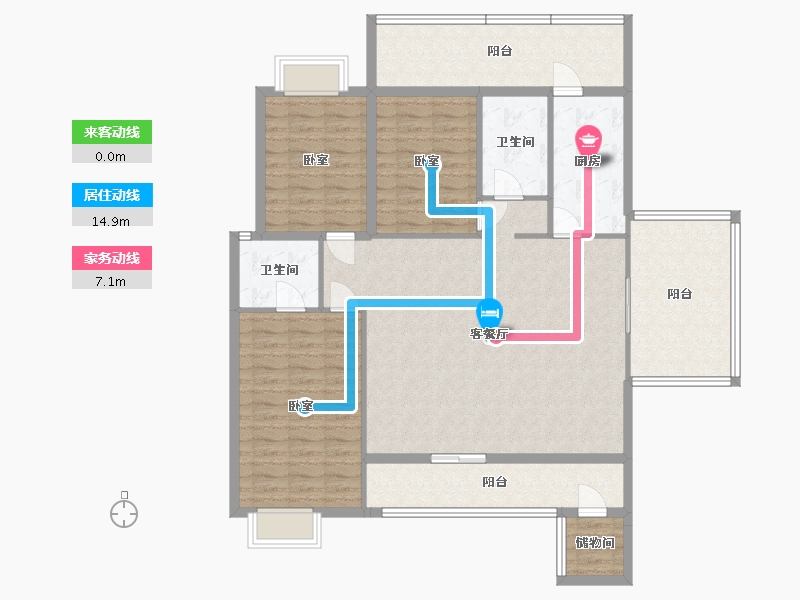 广东省-汕头市-盛荟花园-134.65-户型库-动静线