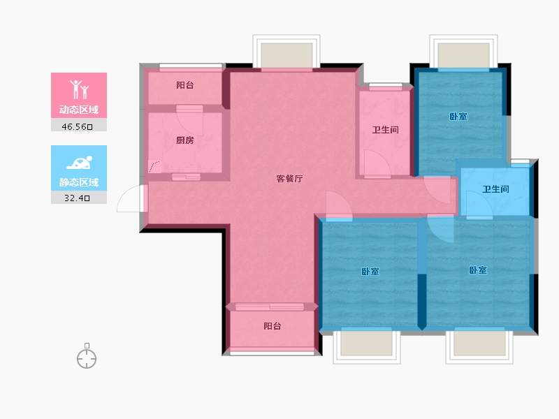 湖南省-常德市-天源星城-69.01-户型库-动静分区