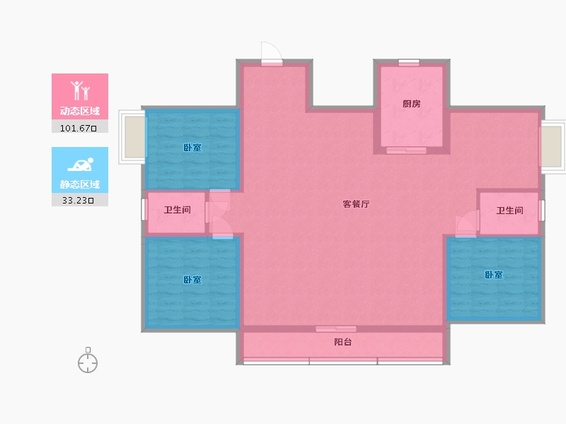 广东省-汕头市-盛荟花园-122.39-户型库-动静分区