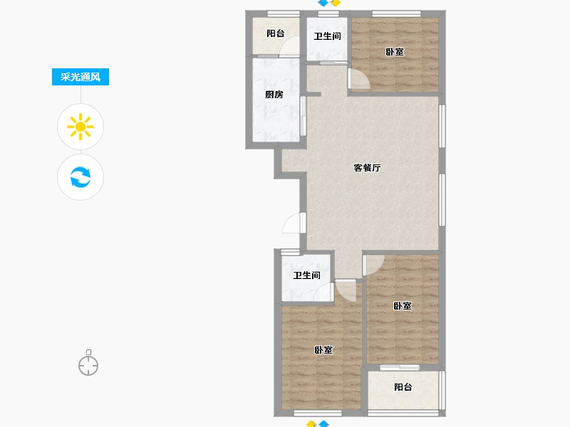 山东省-潍坊市-元和新城-82.00-户型库-采光通风