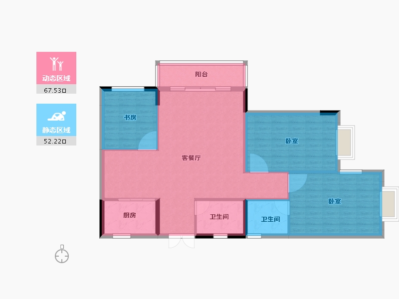 贵州省-遵义市-东升华庭-109.78-户型库-动静分区