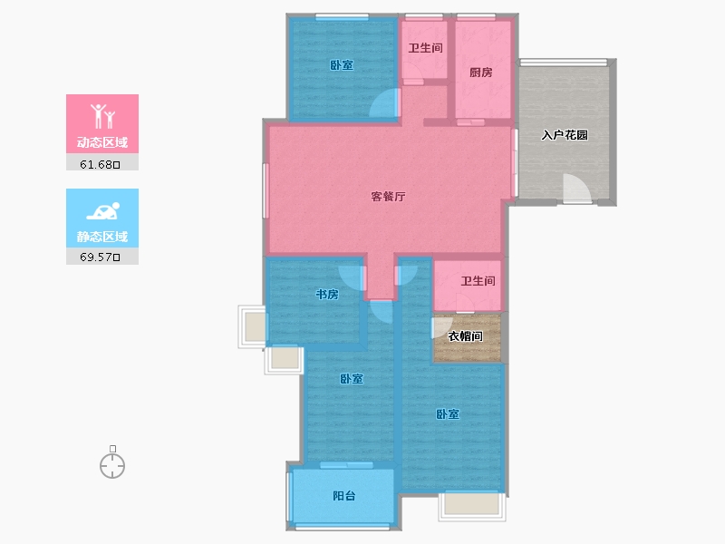 山东省-济南市-舜奥华府-136.35-户型库-动静分区