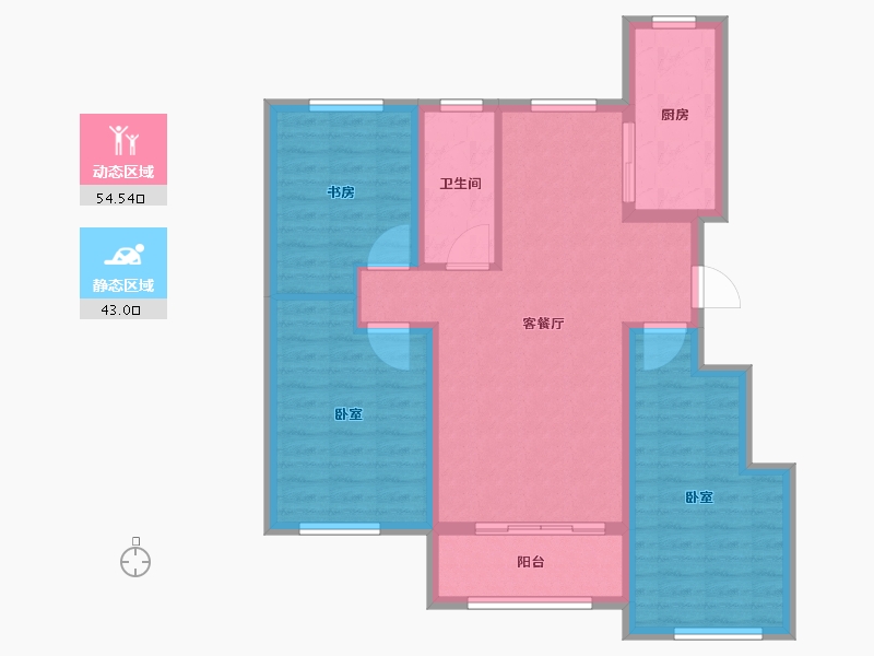 山东省-潍坊市-和扬万悦城-87.30-户型库-动静分区