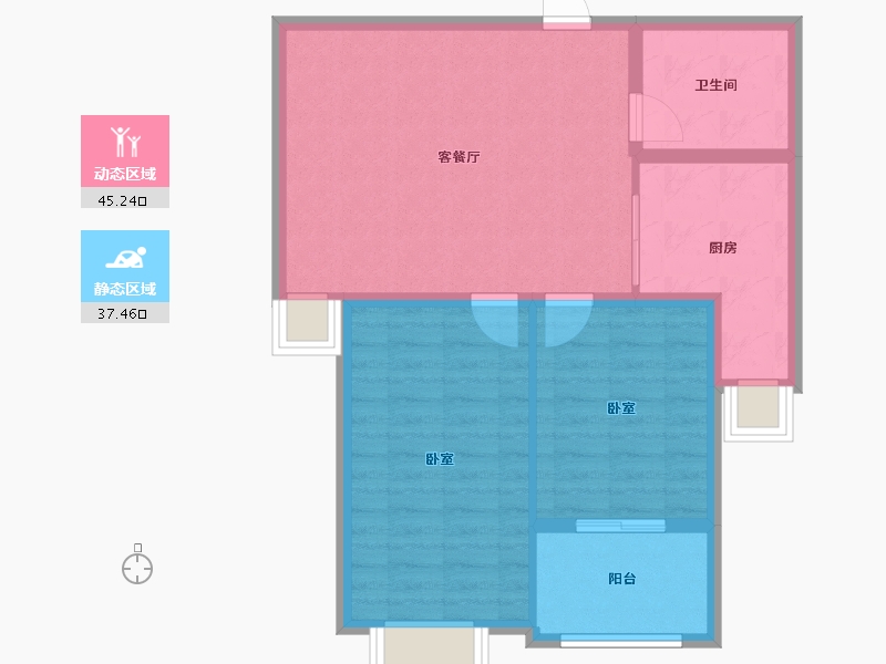 山东省-潍坊市-益新苑-74.77-户型库-动静分区