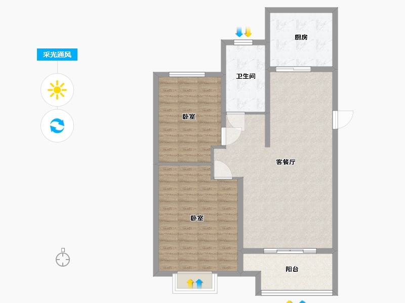 山东省-日照市-浮来春公馆-94.61-户型库-采光通风