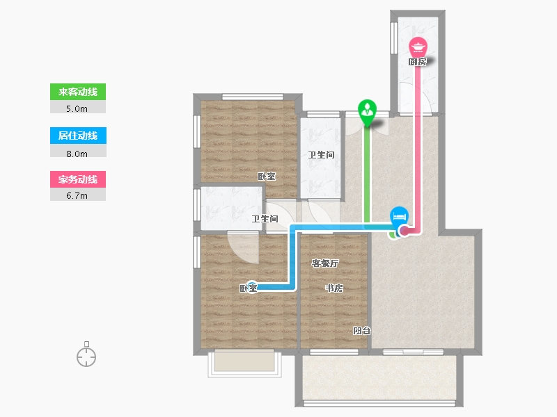 河北省-承德市-长瑞锦城-100.02-户型库-动静线