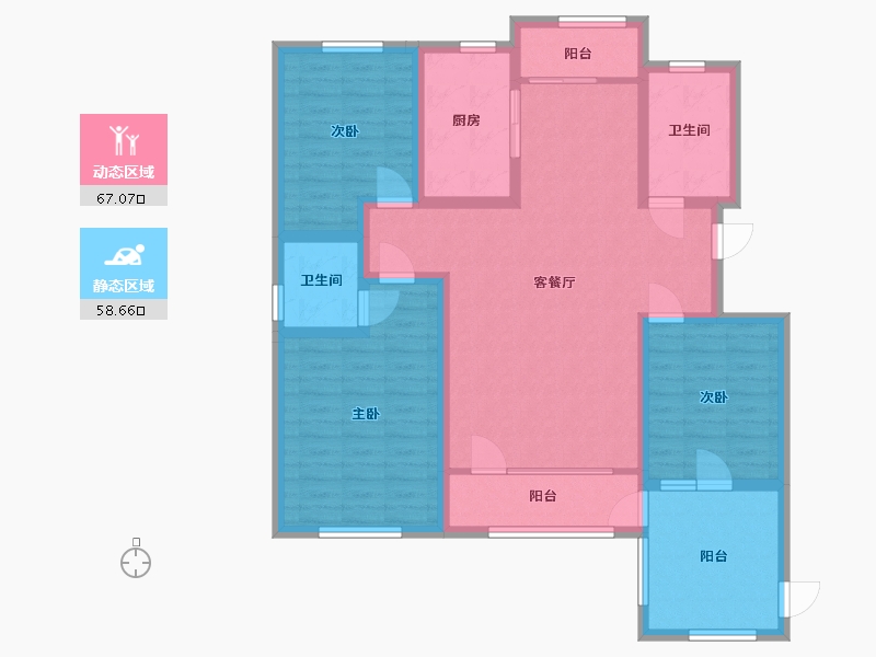 山东省-淄博市-方正·凤凰国际-112.19-户型库-动静分区