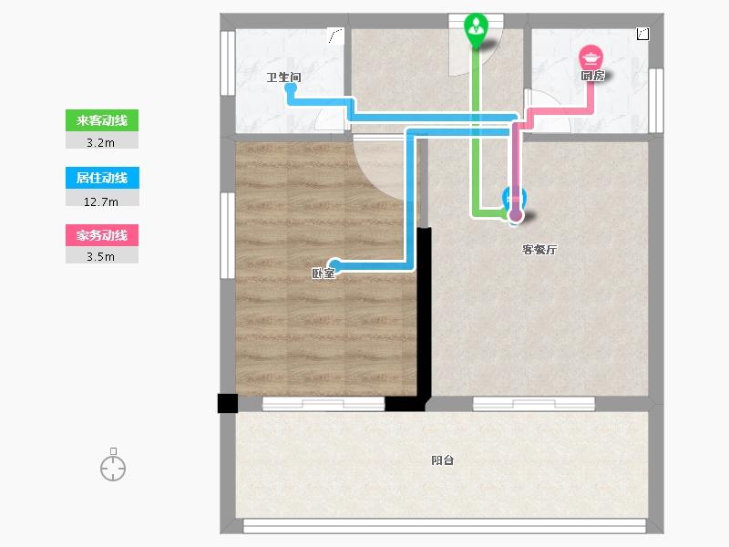 福建省-莆田市-兴安名城II期中央城市广场-54.98-户型库-动静线