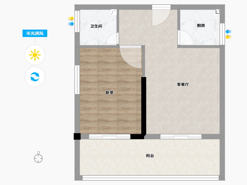 福建省-莆田市-兴安名城II期中央城市广场-54.98-户型库-采光通风