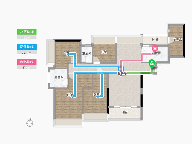 广东省-广州市-花语水岸-109.10-户型库-动静线