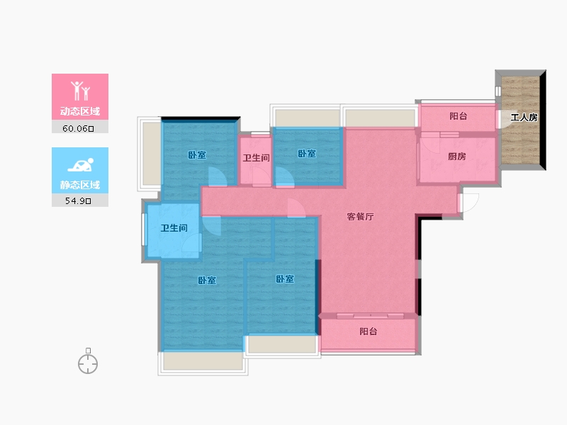 广东省-广州市-花语水岸-109.10-户型库-动静分区