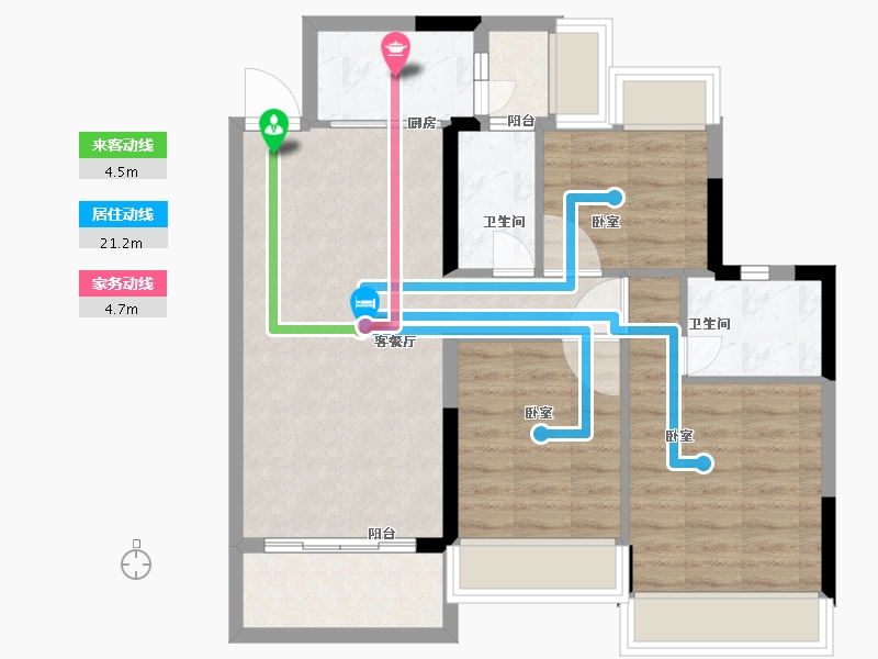 广东省-广州市-花语水岸-74.01-户型库-动静线