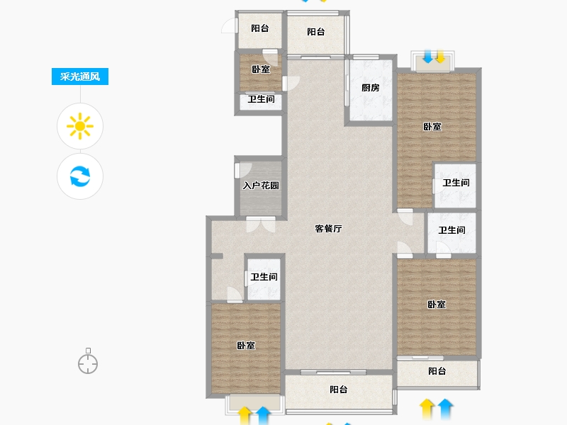 山西省-太原市-云水世纪明珠-205.00-户型库-采光通风