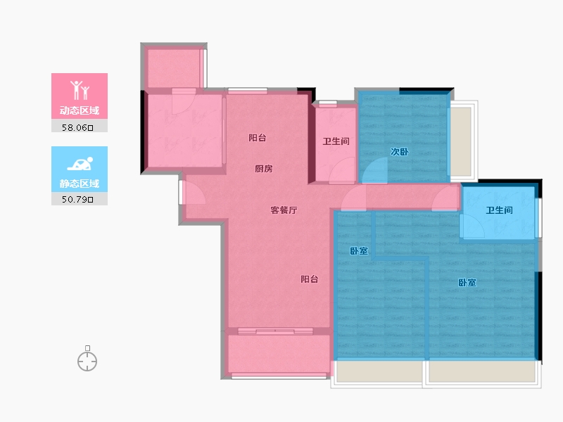 广东省-广州市-花语水岸-98.00-户型库-动静分区