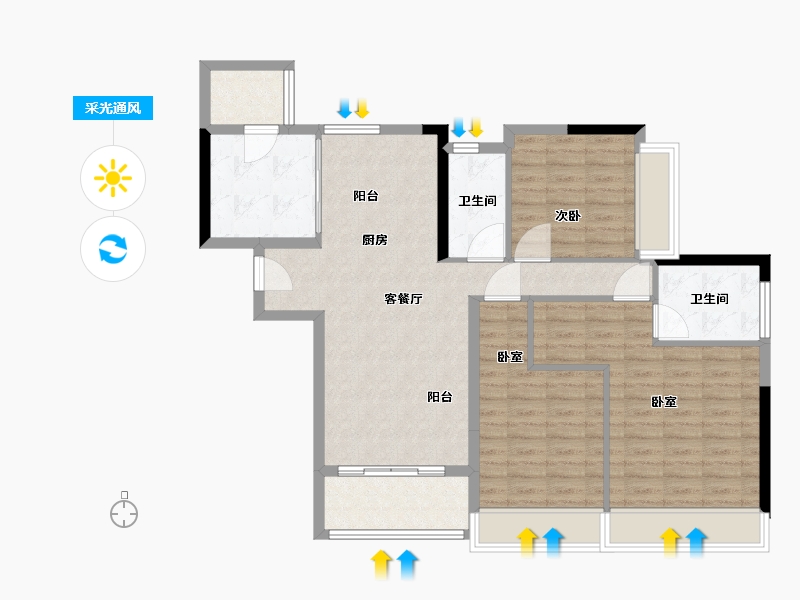 广东省-广州市-花语水岸-98.00-户型库-采光通风