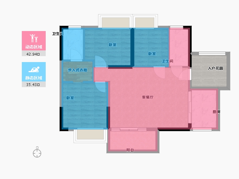 广东省-广州市-万科南方公元-75.99-户型库-动静分区